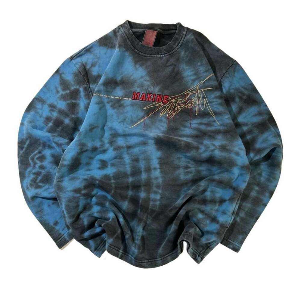 VTG 90s Maxine Sweatshirt Men’s XL Blue Black Tie Dye Graphic Crewneck